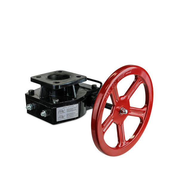 Declutchable manual override gear operator valve automation FluoroSeal